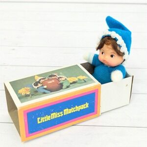 Little Miss Matchpack Doll Blue Pajamas Brown Hair Original Box #8623 Hong Kong